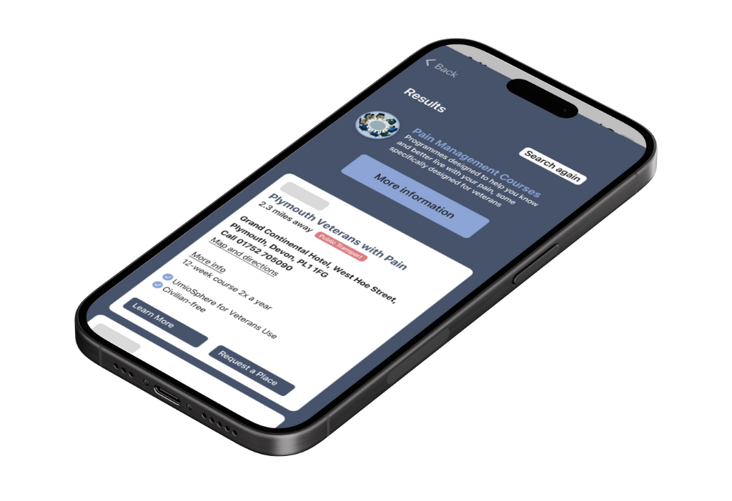 Umio for Veterans App Screen Shots